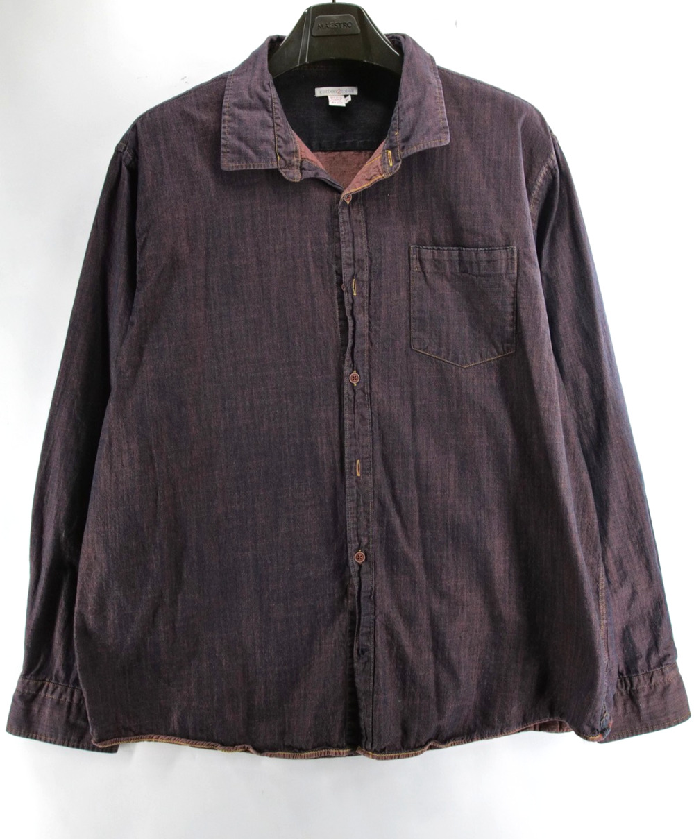 Carbon 2 Cobalt Shirt Mens XL Dark Red Button Up Long Sleeve Shirt Casual
